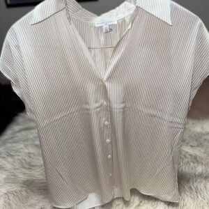 Calvin Klein Beige Striped Button-Down Shirt